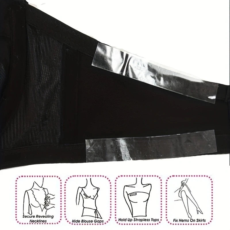 Tira de sujetador autoadhesiva Invisible de doble cara para vestido, cinta de tela impermeable, cinta de lencería transparente segura