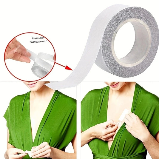 Tira de sujetador autoadhesiva Invisible de doble cara para vestido, cinta de tela impermeable, cinta de lencería transparente segura